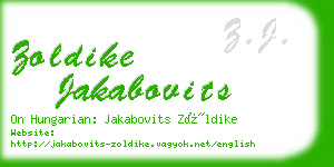 zoldike jakabovits business card